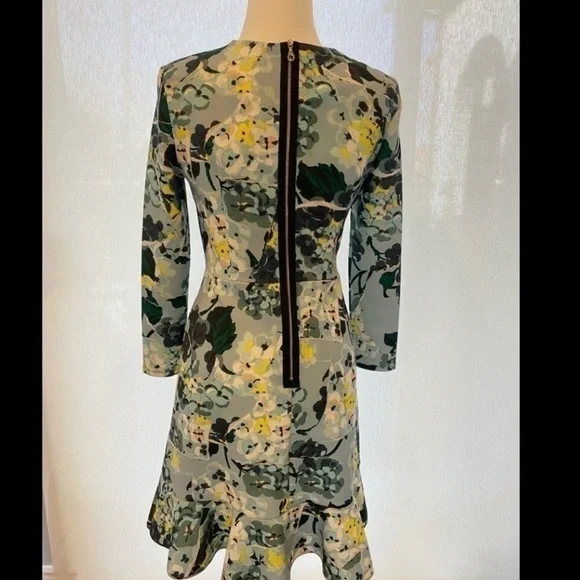Erdem long sleeved blue and floral dress stunning! size L - Picture 3 of 3